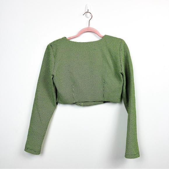 Zara Green and Black Checkered Crop Top - Picture 9 of 13